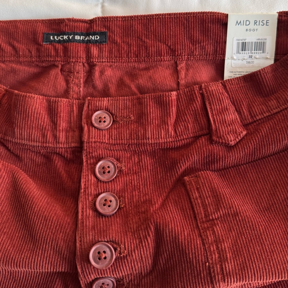 Lucky Brand Mid Rise Ava Boot Corduroy Jean Size 32 - Picture 4 of 5